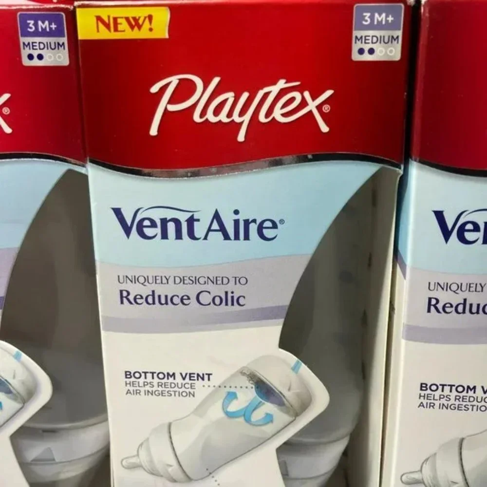Playtex VentAire Bottom Vent Angled Baby Bottle 9oz NaturaLatch Silicone Nipple